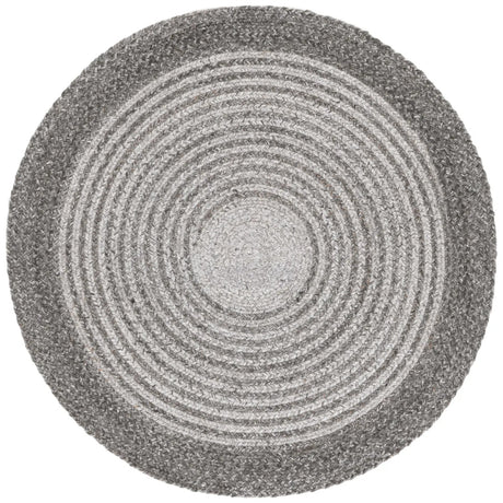 Safavieh Braided 3'-0" x 3'-0" Rug in Charcoal / Grey