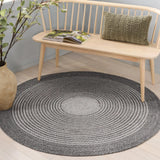 Safavieh Braided 5'-0" x 5'-0" Rug in Charcoal / Grey