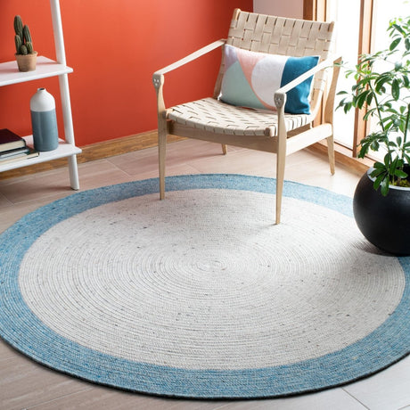 Safavieh Braided Brd902A Ivory/Blue Rugs.