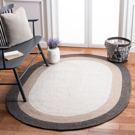 Safavieh Braided Brd903H Charcoal/Ivory Rugs.