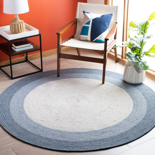 Safavieh Braided Brd903M Ivory/Blue Rugs.