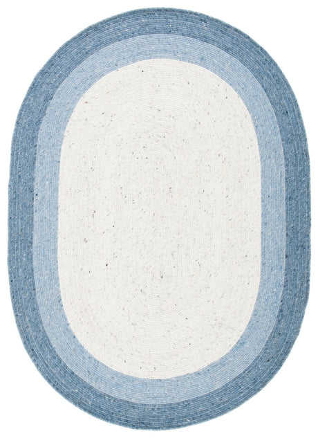 Safavieh Braided Brd903M Ivory/Blue Rugs.