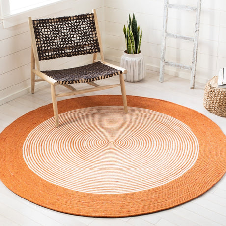 Safavieh Braided Brd904P Orange/Ivory Rugs.