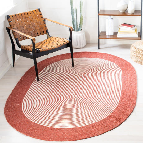 Safavieh Braided Brd904Q Red/Ivory Rugs.