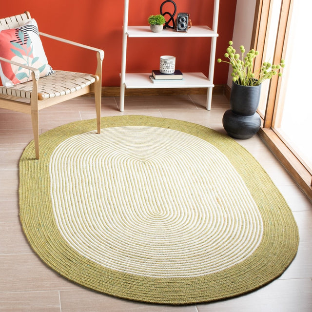 Safavieh Braided Brd904Y Green/Ivory Rugs.