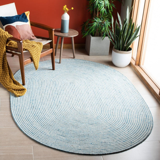 Safavieh Braided Brd905M Blue/Ivory Rugs.