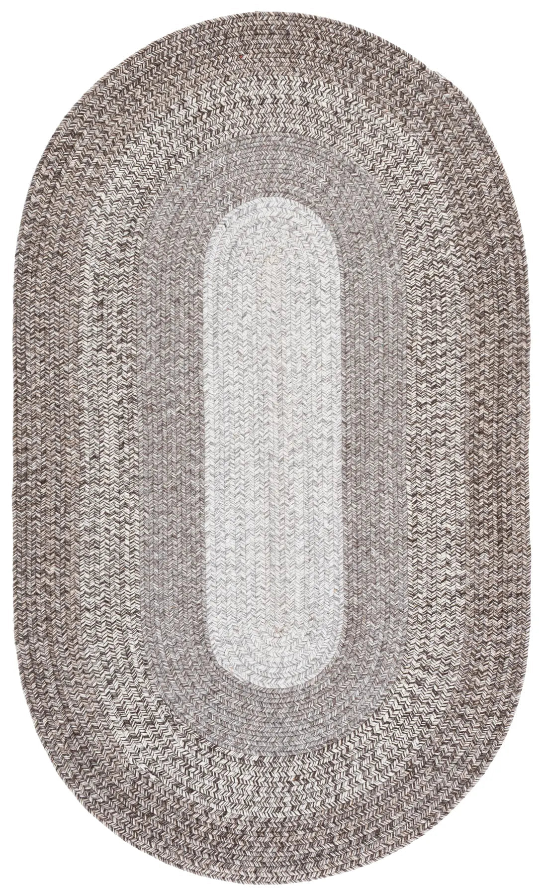Safavieh Braided Fine Wool 3'-0" x 5'-0" Rug in Ivory / Brown