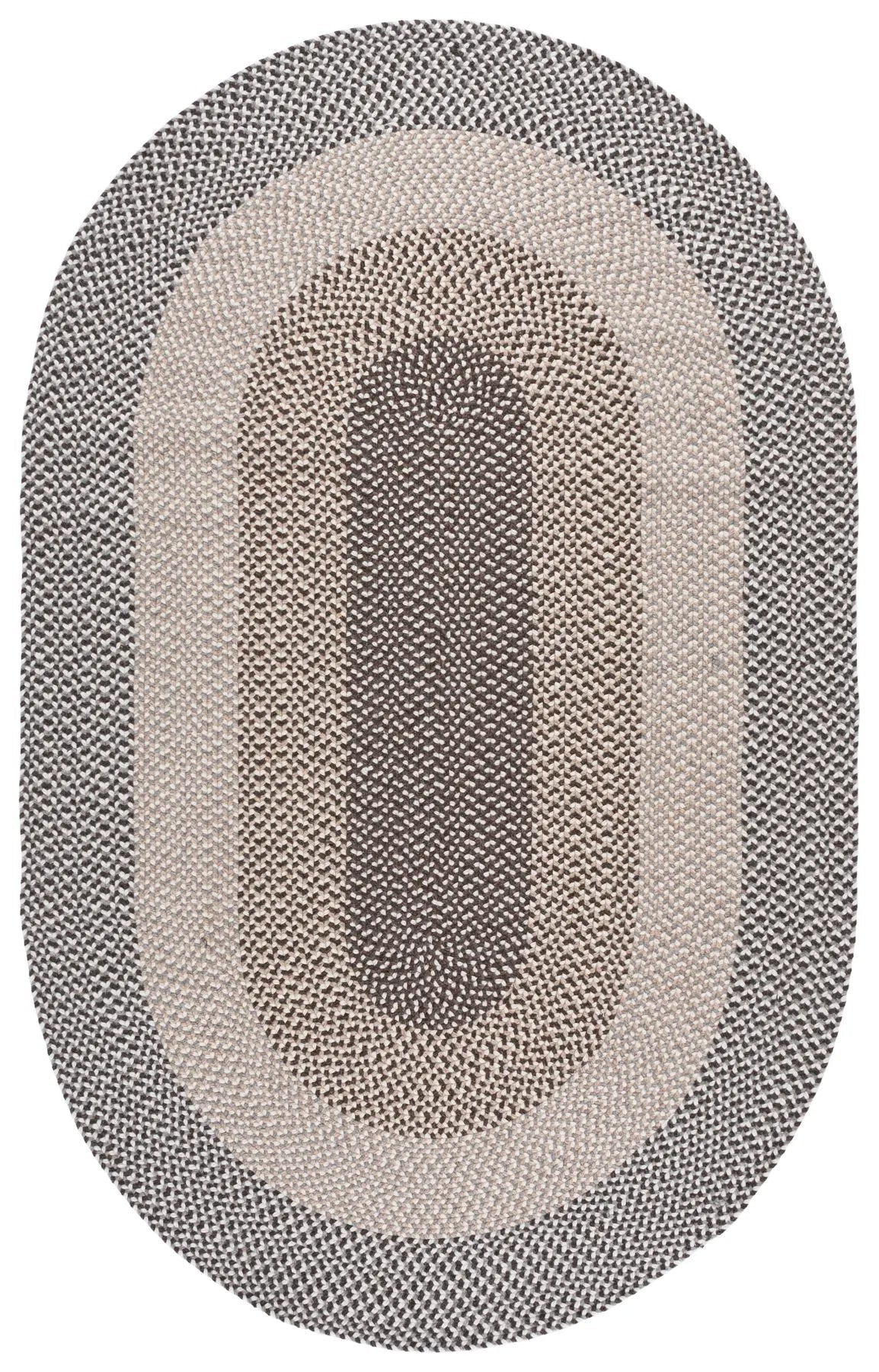 Safavieh Braided Fine Wool 5'-0" x 8'-0" Rug in Brown / Ivory