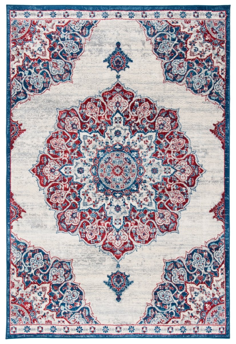 Safavieh Brentwood Bnt802A Ivory/Red Rug.