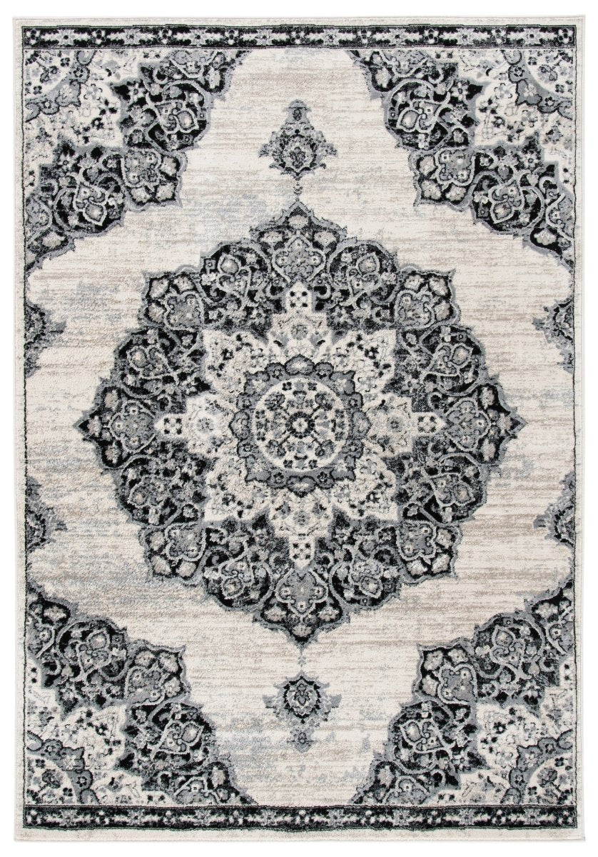 Safavieh Brentwood Bnt802C Ivory/Black Rug.