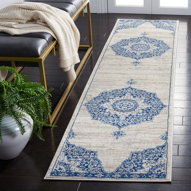 Safavieh Brentwood Bnt802D Ivory/Navy Rug.