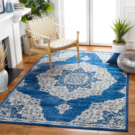 Safavieh Brentwood Bnt802P Navy/Ivory Rug.