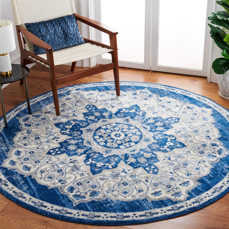 Safavieh Brentwood Bnt802P Navy/Ivory Rug.