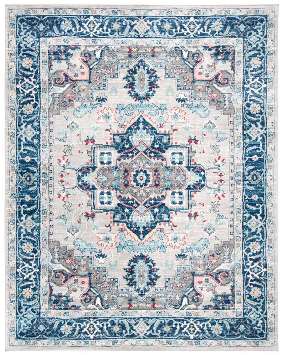 Safavieh Brentwood Bnt811G Light Grey/Blue Rugs.