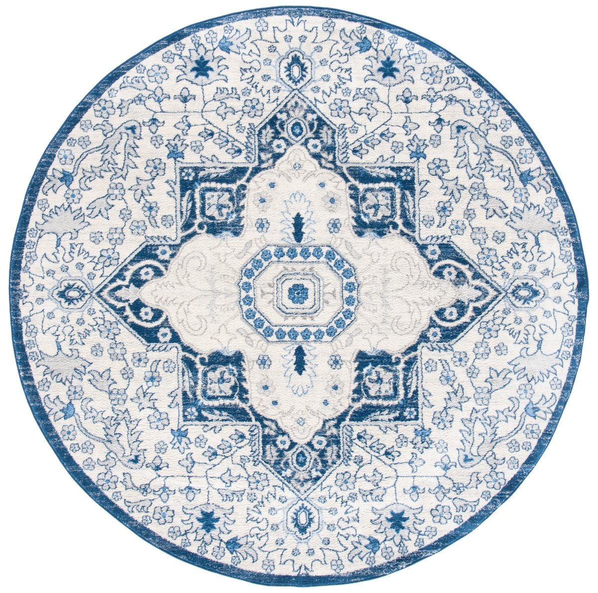 Safavieh Brentwood Bnt816D Cream/Blue Rugs.
