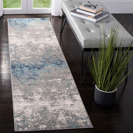 Safavieh Brentwood Bnt822F Light Grey/Blue Rug.