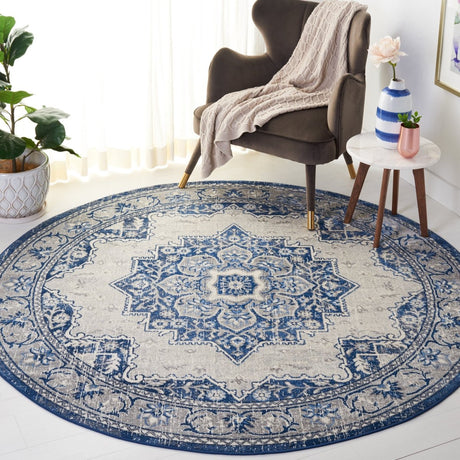 Safavieh Brentwood Bnt826M Blue/Ivory Rug.