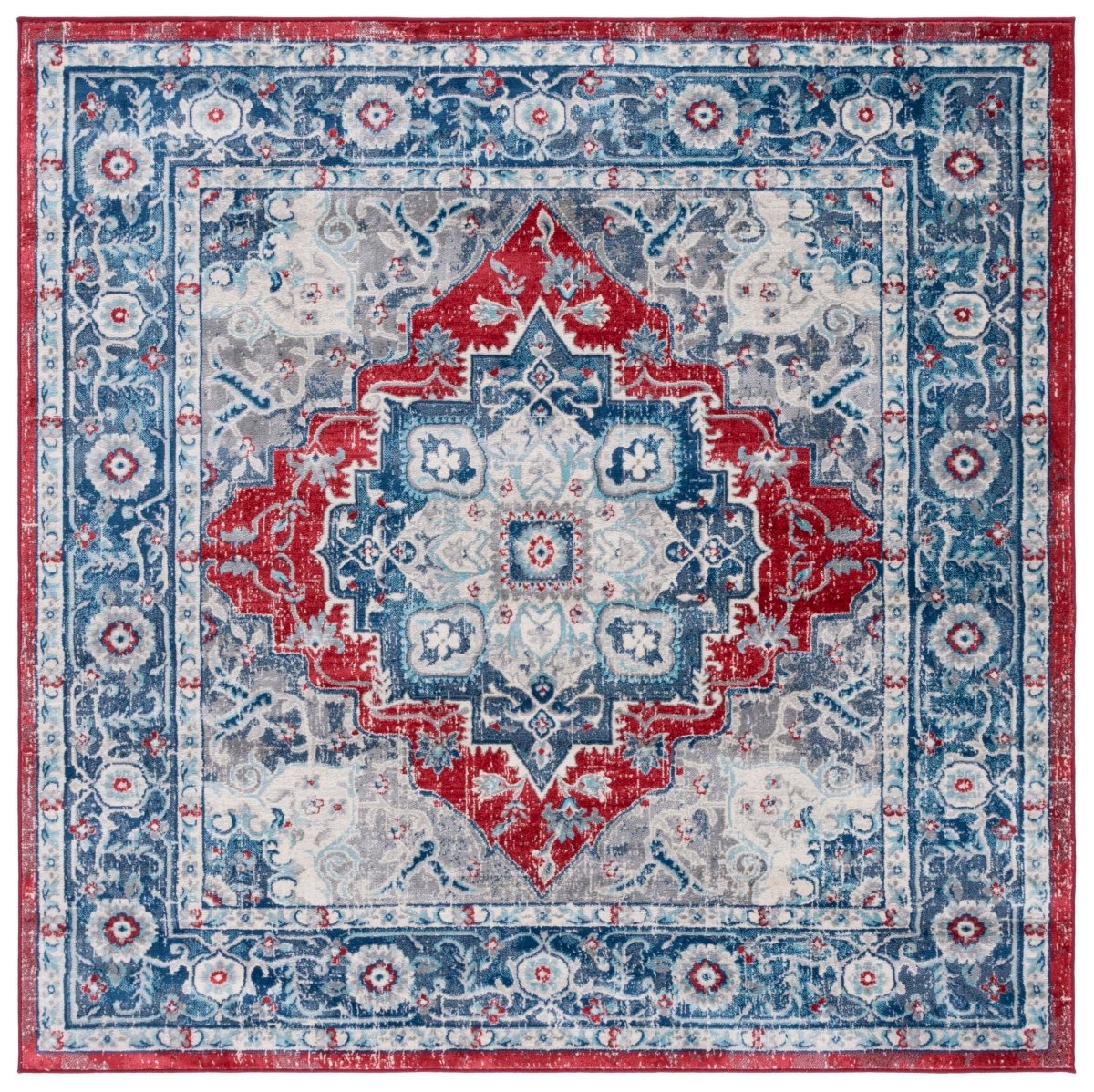 Safavieh Brentwood Bnt837N Blue/Red Rug.