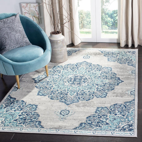 Safavieh Brentwood Bnt849M Navy/Light Grey Rug.