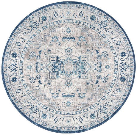 Safavieh Brentwood Bnt851G Light Grey / Blue Rugs.