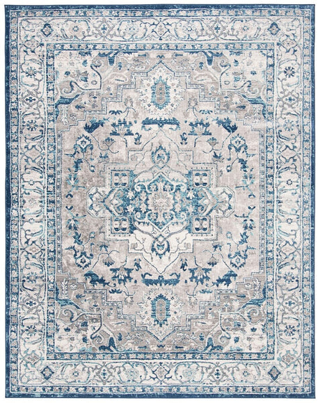 Safavieh Brentwood Bnt851G Light Grey / Blue Rugs.