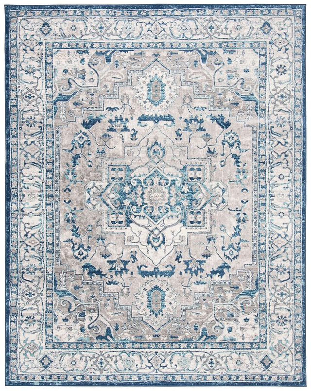 Safavieh Brentwood Bnt851G Light Grey / Blue Rugs.