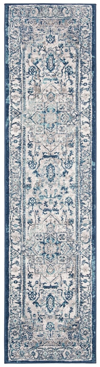 Safavieh Brentwood Bnt851G Light Grey / Blue Rugs.