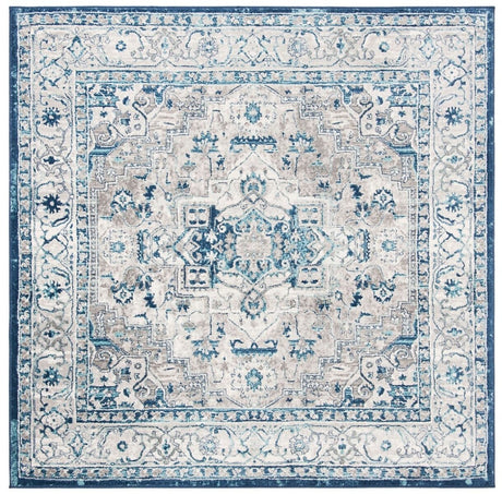 Safavieh Brentwood Bnt851G Light Grey / Blue Rugs.