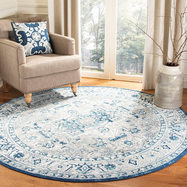 Safavieh Brentwood Bnt851G Light Grey / Blue Rugs.