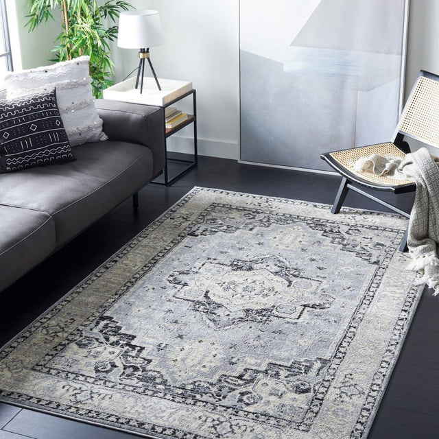 Safavieh Brentwood Bnt851K Silver/Black Rug.