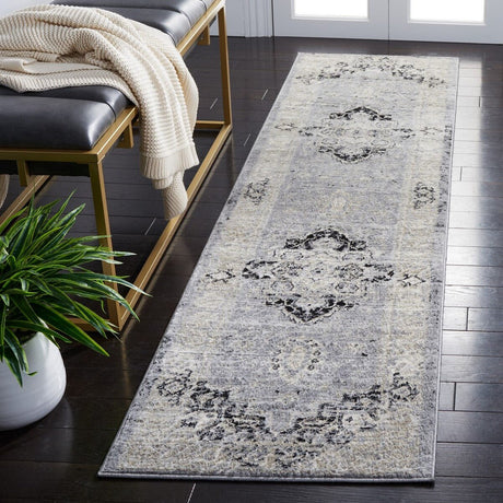 Safavieh Brentwood Bnt851K Silver/Black Rug.