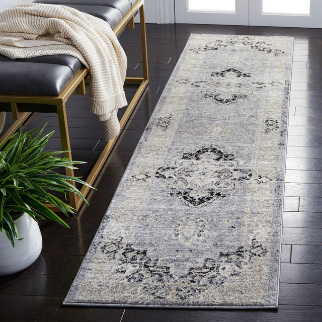 Safavieh Brentwood Bnt851K Silver/Black Rug.