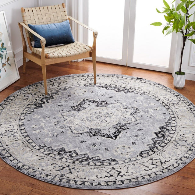 Safavieh Brentwood Bnt851K Silver/Black Rug.