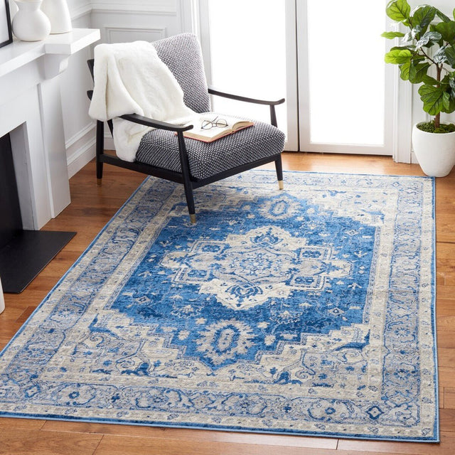 Safavieh Brentwood Bnt851M Blue/Grey Rug.