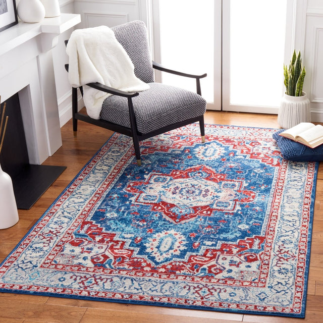 Safavieh Brentwood Bnt851P Navy/Red Rug.