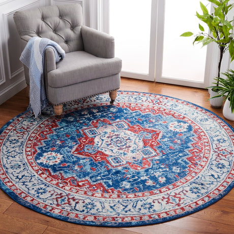 Safavieh Brentwood Bnt851P Navy/Red Rug.