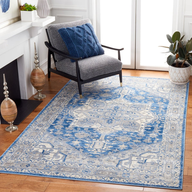 Safavieh Brentwood Bnt852M Blue/Grey Rug.