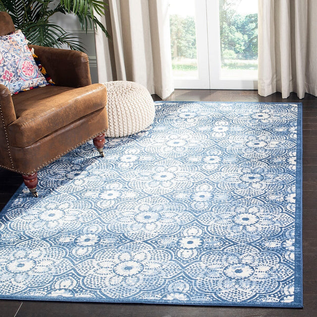 Safavieh Brentwood Bnt862N Navy / Creme Rugs.