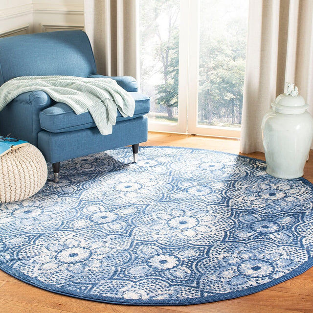 Safavieh Brentwood Bnt862N Navy / Creme Rugs.