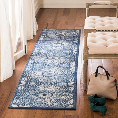 Safavieh Brentwood Bnt862N Navy / Creme Rugs.