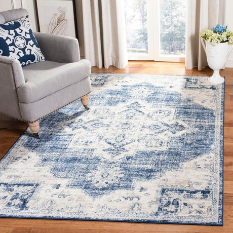 Safavieh Brentwood Bnt865A Ivory/Navy Rugs.