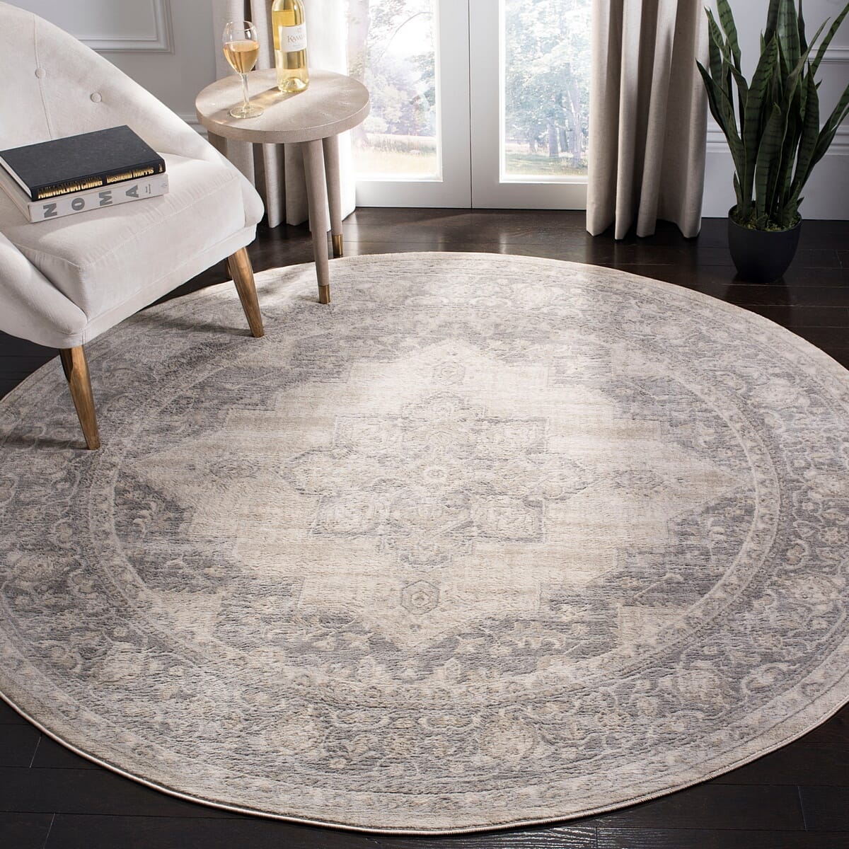 Safavieh Brentwood Bnt865B Cream/Grey Rug.