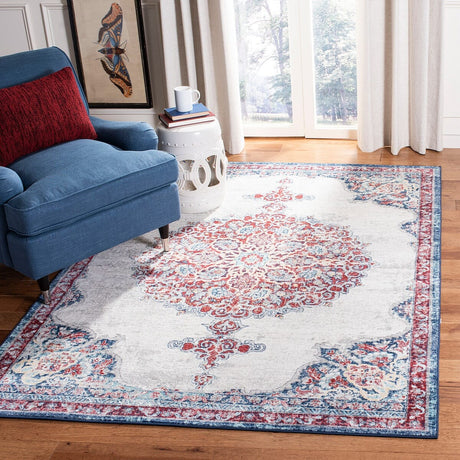 Safavieh Brentwood Bnt867A Ivory/Red Rug.