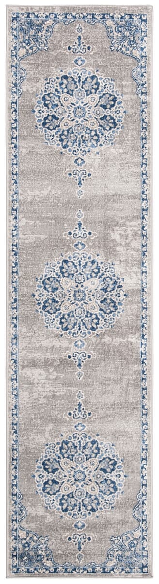 Safavieh Brentwood Bnt867G Light Grey/Blue Rug.