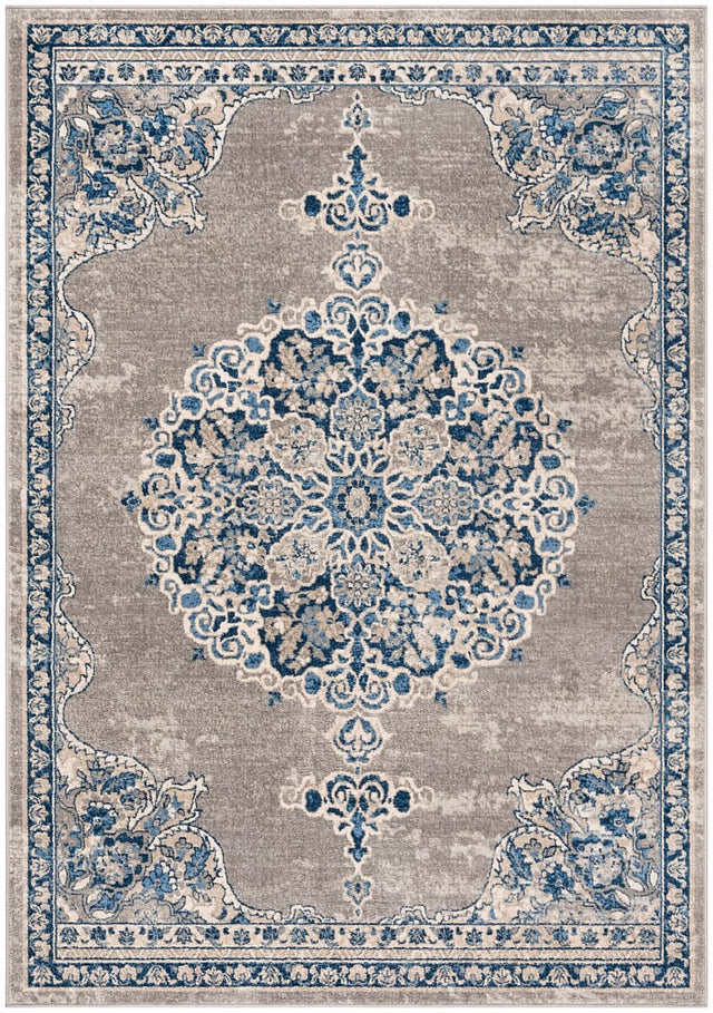 Safavieh Brentwood Bnt867G Light Grey/Blue Rug.