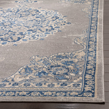 Safavieh Brentwood Bnt867G Light Grey/Blue Rug.