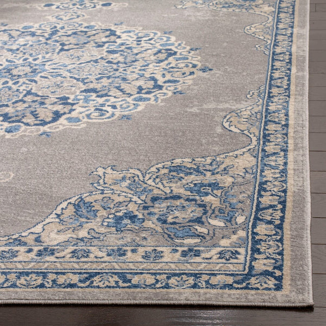 Safavieh Brentwood Bnt867G Light Grey/Blue Rug.