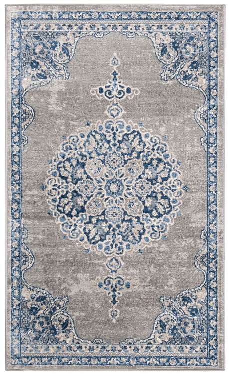 Safavieh Brentwood Bnt867G Light Grey/Blue Rug.