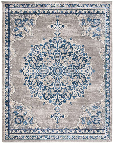 Safavieh Brentwood Bnt867G Light Grey/Blue Rug.