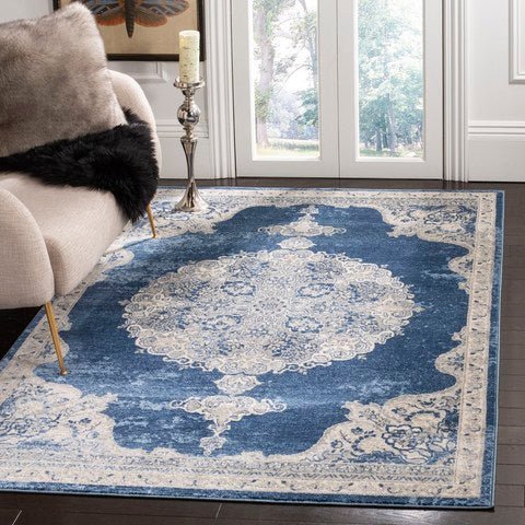 Safavieh Brentwood Bnt867M Navy/Light Grey Rug.